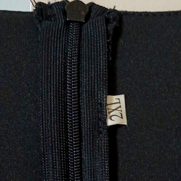 EUC ~ Women's Sheer Long Sleeve Bodycon Dress, Holiday Golden Sparkly Print - Picture 5 of 5